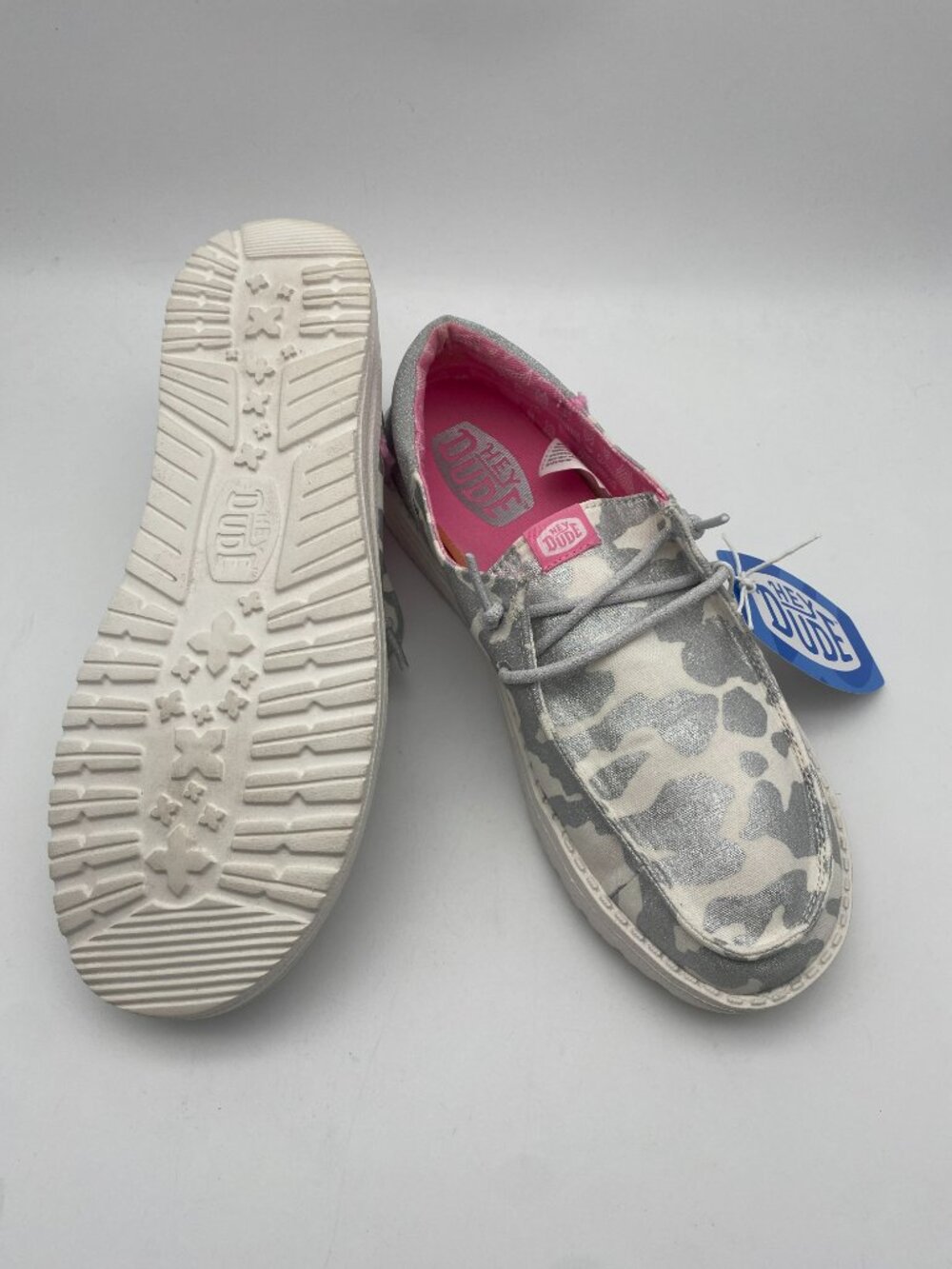 HEY DUDE WENDY FUNK COW SILVER SHOES #42691-040 - Picture 4 of 7